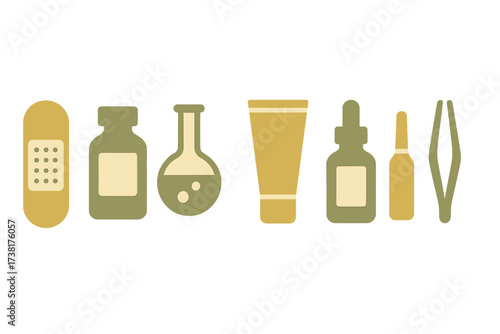 Various medical and laboratory supplies and equipment for healthcare and scientific research