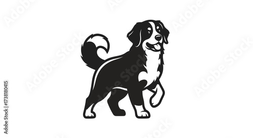 Majestic bernese mountain dog vector artwork with intricate details and clean lines