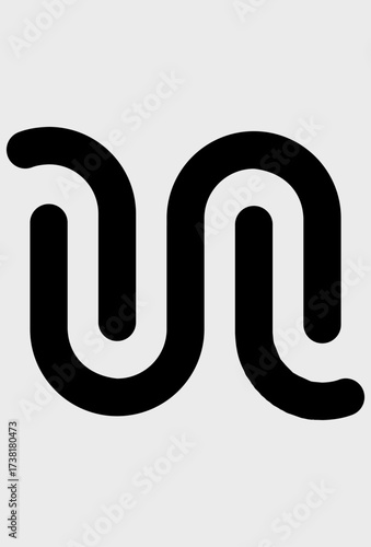 Minimalist modern double S letter monogram logo. Abstract parallel wave lines in a continuous loop. Stylish icon of two interlocking S shapes.