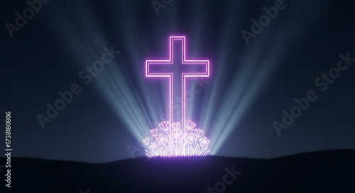 Christian Faith Symbol with Radiant Holy Light for Worship and Easter, graphics, church presentations, worship backgrounds, Christian music albums, prayer apps, sermons, and spiritual branding. 