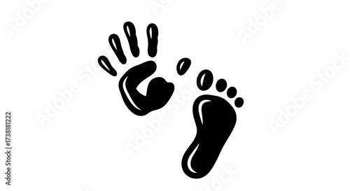 Silhouette of Handprint and Footprint Symbolic Representation of Childhood Development