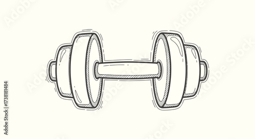Sketch Style Dumbbell Illustration for Fitness and Workout Graphics and Templates