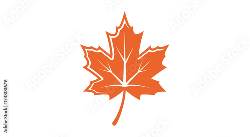 Stylized maple leaf illustration on a white background representing autumn season