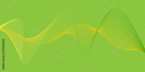 Abstract green wave pattern background vector illustration with subtle light and curve texture. backdrop, waves, backgrounds, gradient, leaf, card, web