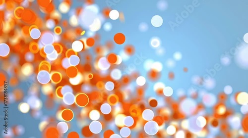 Abstract Animation Orange and White Glowing Circles