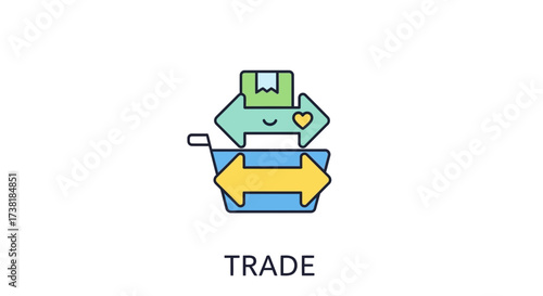 Delightful e-commerce icon representing online transactions and customer satisfaction within a
