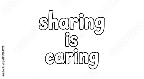 Illustrative lettering conveying the essence of generosity and mutual kindness ideal for positive