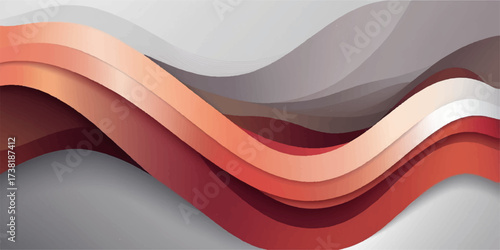 Abstract red wave design vector illustration with curved lines pattern texture