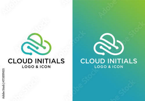 cloud technology logo icon vector