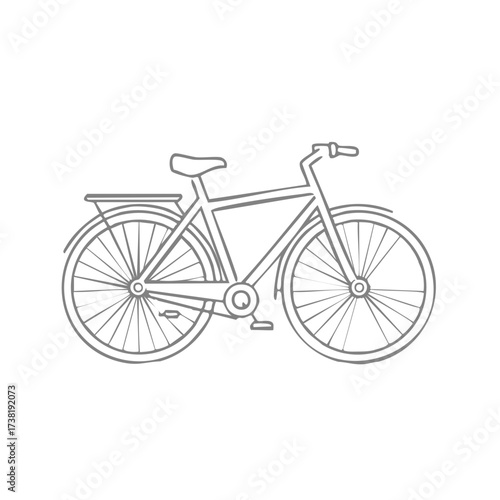 Outlined illustration of classic bicycle for healthy living and transportation