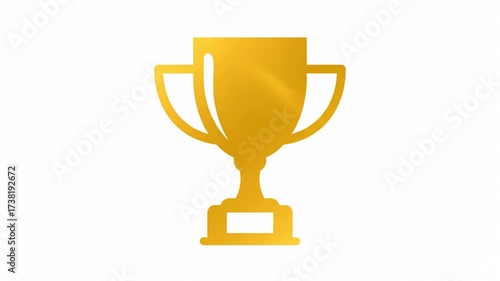 Golden trophy icon symbolizing success, achievement, victory, and winning a competition or award