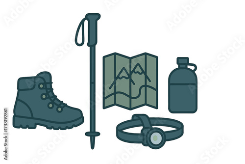 Essential hiking and camping equipment for outdoor adventures and wilderness exploration