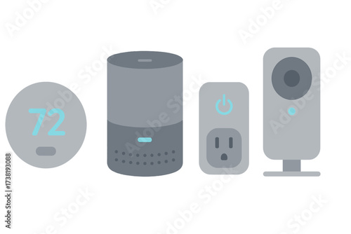 Modern smart home devices for connected living and intelligent household automation systems