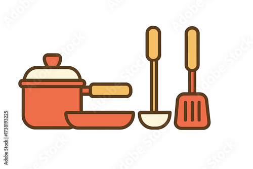 Essential kitchen cookware and utensils set for cooking and food preparation