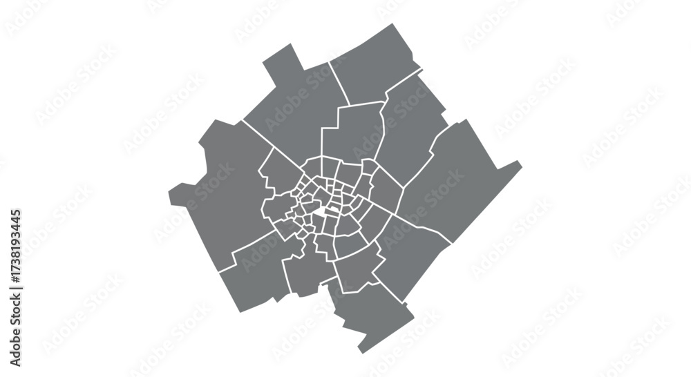 Obraz premium Detailed schematic of a regional municipality showcasing urban planning complexities