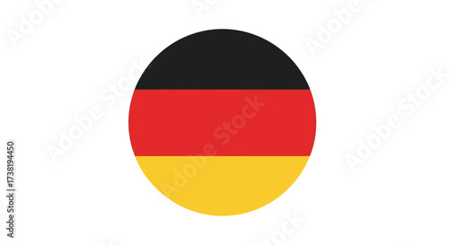 German flag stylized as a circular emblem, simple design for icons and representations of germany