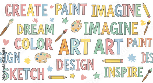 Artistic endeavors: A joyful collage of inspiration for creators and dreamers alike