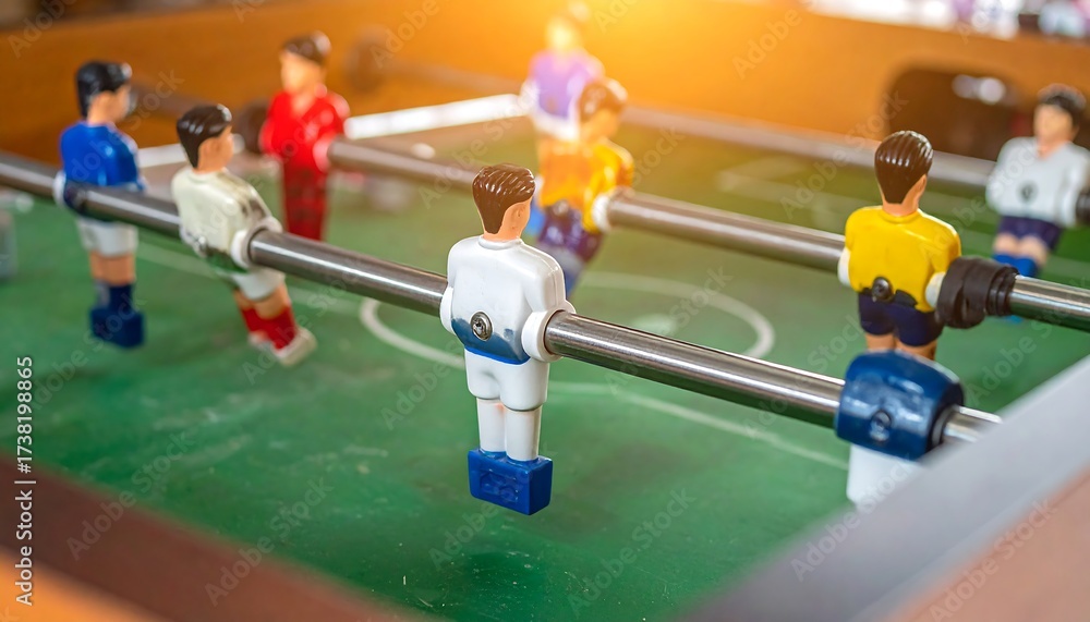 Fototapeta premium Table soccer players in action