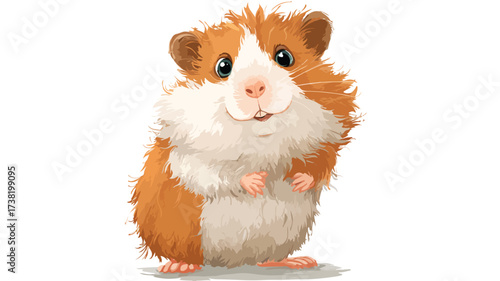 Charming Cartoon Hamster Illustration with Floral Design