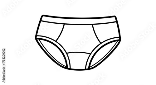 Minimalist outline depiction of briefs, suitable for illustrations and design elements