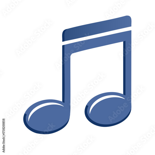 Blue Music Note Symbol, musical eighth notes illustration, artistic design, harmony, digital art