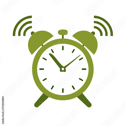 Ringing Alarm Clock Illustration: Time Management, Deadlines, and Wake-Up Call Icon