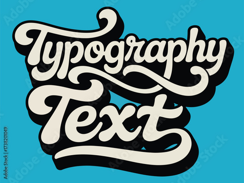 Retro stylized typography text logo design bold script font