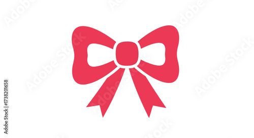 Vibrant scarlet bow tie accent for gift decorations and design projects element