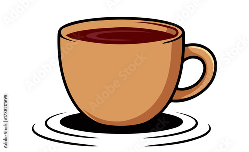 Cup of Coffee Vector Illustration Isolated on White Background – Fresh Morning Beverage Clip Art for Cafe, Restaurant, Menu, and Branding Design