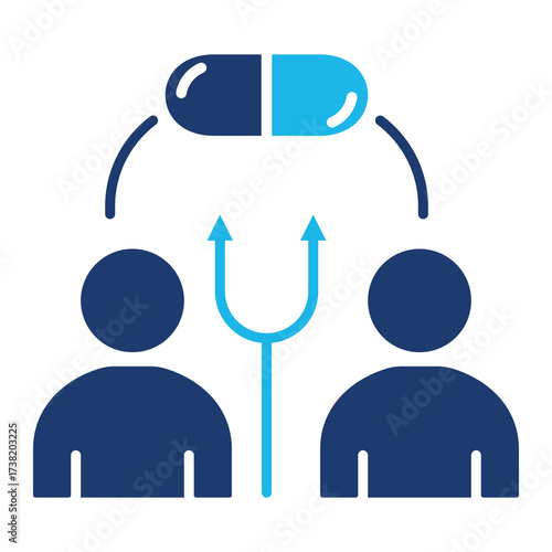 Random Icon In Blue Monochrome Flat Design, Vector Illustration 