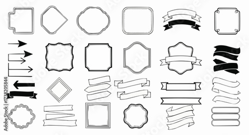 Versatile assortment of vector frames and banners for creating custom designs, perfect for digital marketing and branding projects