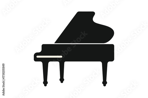 Classic grand piano musical instrument silhouette for elegant music performance