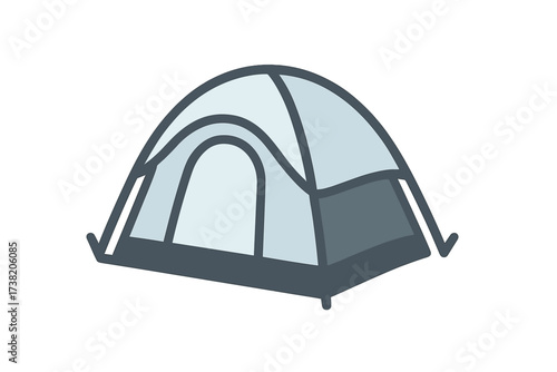 Simple dome tent for outdoor camping and recreational activities in nature