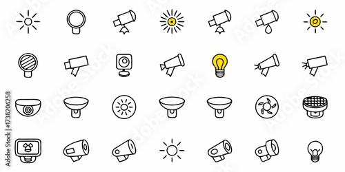 Illuminate Your Designs with a Versatile Lighting Icons Collection - Perfect for Web, Apps, and Print Projects that Need a Bright, Modern Touch!