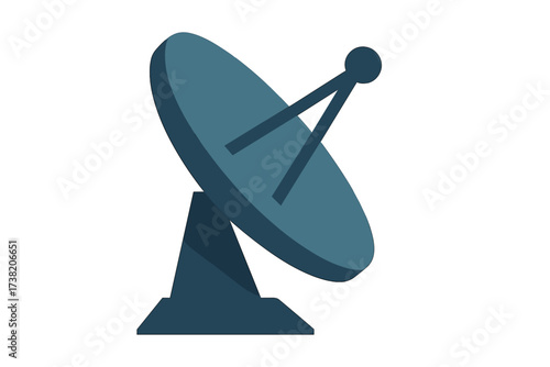 Modern communication satellite dish for global data transmission and reception