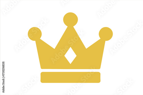 Golden Crown Icon Vector Flat Glyph Design, Royalty Symbol Illustration with Transparent Background, Simple Modern Vector Art for Luxury, Authority, and Leadership Concepts