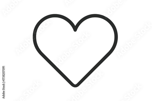 Trendy Minimalist Line Heart Icon, Vector Illustration Symbolizing Love, Romance, Health, Valentine's Day, Wedding, Relationships, and Emotional Connection with Transparent Background