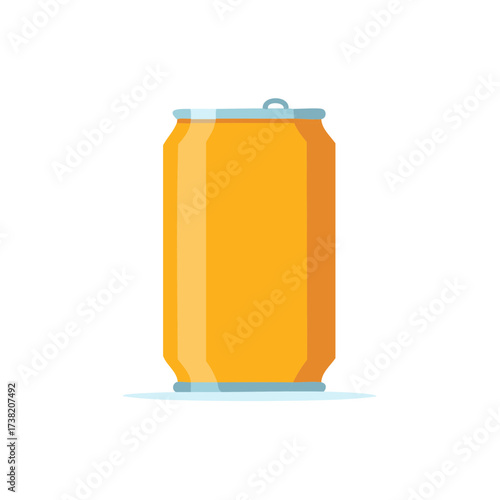 Aluminum Can Illustration: Refreshment Container with Orange Color and Clean Minimalist Design