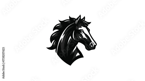 Brave Strong Horse Mascot Design - Animal Head Face Image