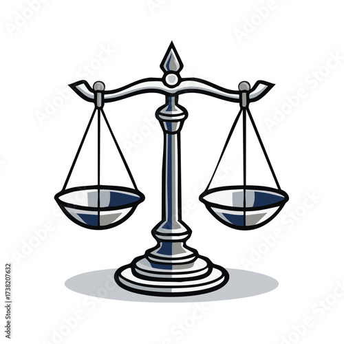 Stylized Scales of Justice Illustration Symbolizing Legal Balance and Fairness, Ideal for Law, Courts, and Ethical Decisions