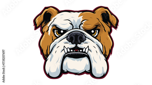 Brave Bulldog Mascot Head Vector Design for Graphic Projects