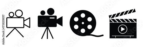 Video icon set. vector illustration