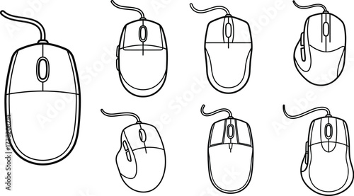 Vector art of computer mouse variations 