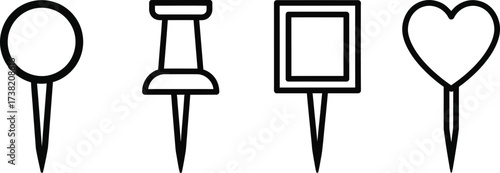 Vector art of push pin variations for maps