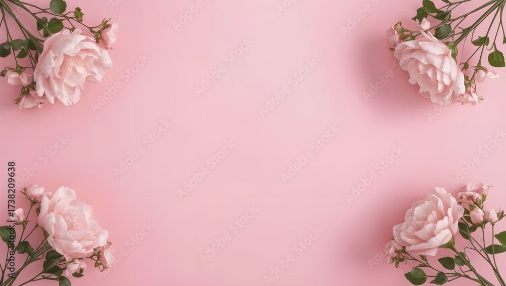 Fototapeta premium pink flowers frame