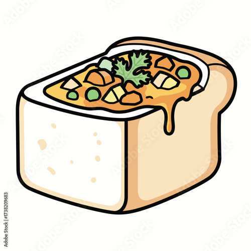 Bunny chow vector illustration