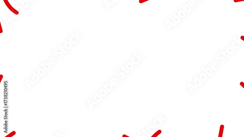 Animated red decorative wavy lines is drawn. Linear background with copy space. Looped video. Vector illustration isolated on white background.