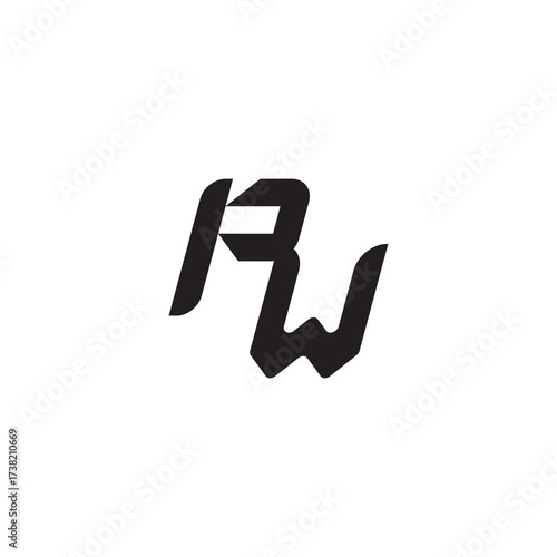 Initial Bold Logo Unique minimalist overlaping PW Monogram Simple Design Alphabet