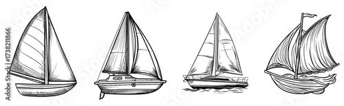 A sailboat's minimalist silhouette in black and white is set against the water