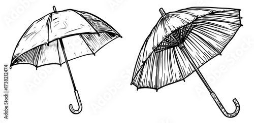 The icon of a black umbrella in silhouette form is set against a white background